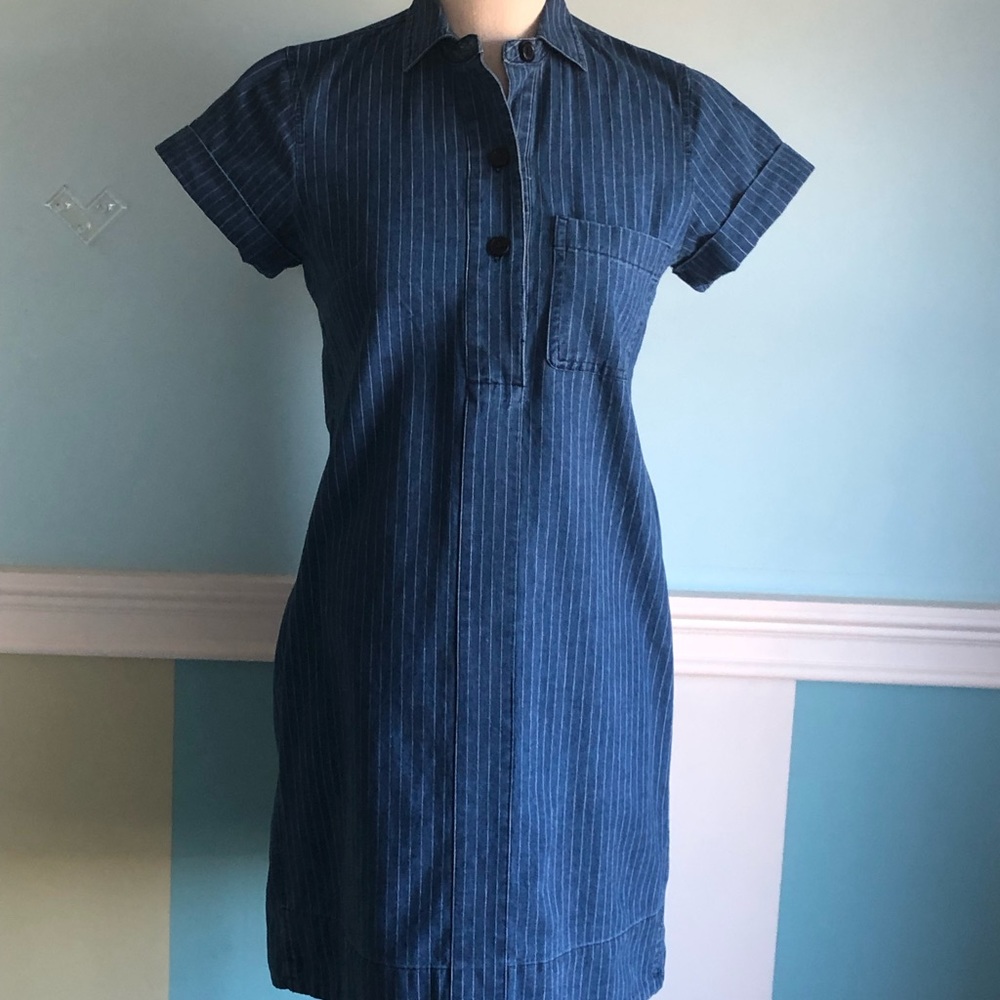 J Crew Striped Denim Dress Size 00
